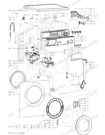 Схема №1 AWM 5100/2 с изображением Обшивка для стиралки Whirlpool 481245214131