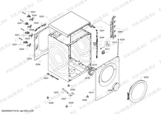 Схема №2 WAP24202UC Axxis+ с изображением Панель управления для стиральной машины Bosch 00746857