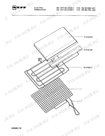 Взрыв-схема плиты (духовки) Neff 195305785 GB-1077.23LHCSG-7 - Схема узла 06