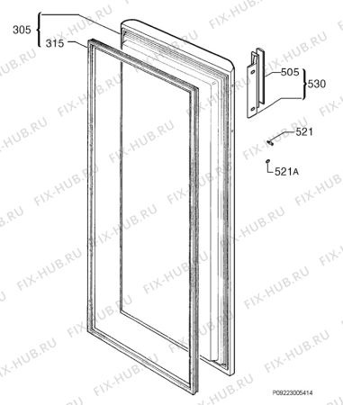 Взрыв-схема холодильника Aeg Electrolux A205GS5 - Схема узла Door 003