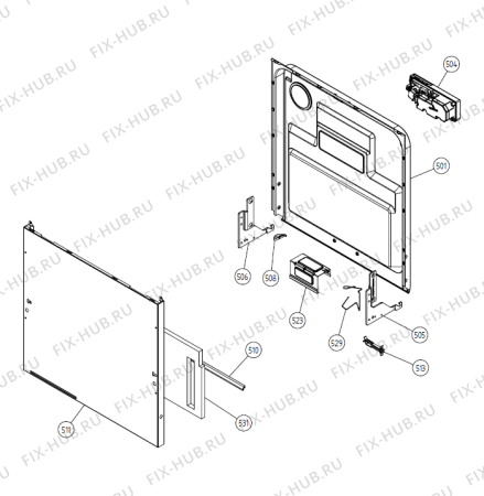 Взрыв-схема посудомоечной машины Gorenje D640 SDKO (900001139, DW20.2) - Схема узла 05