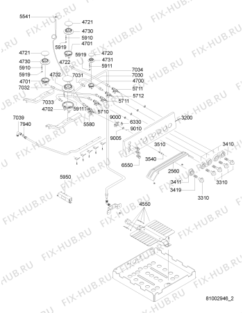 Схема №2 ACM 850 WH с изображением Затычка для плиты (духовки) Whirlpool 480121102045