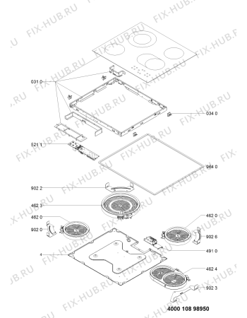 Схема №1 PCTAC K6041 IN с изображением Керамическая поверхность для электропечи Whirlpool 481010898941