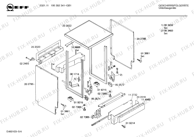 Взрыв-схема посудомоечной машины Neff 195302341 5321.11 - Схема узла 04