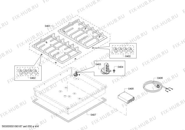Схема №2 NGM5455UC Bosch с изображением Варочная панель для плиты (духовки) Bosch 00772508