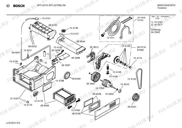 Взрыв-схема сушильной машины Bosch WTL5270NL WTL5270 - Схема узла 05