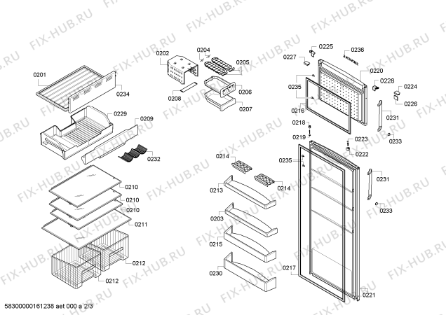 Схема №2 KD40NV05NE с изображением Поднос для холодильной камеры Siemens 00655253