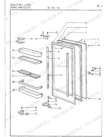 Схема №5 IK192016A с изображением Внешняя дверь для холодильника Bosch 00211795