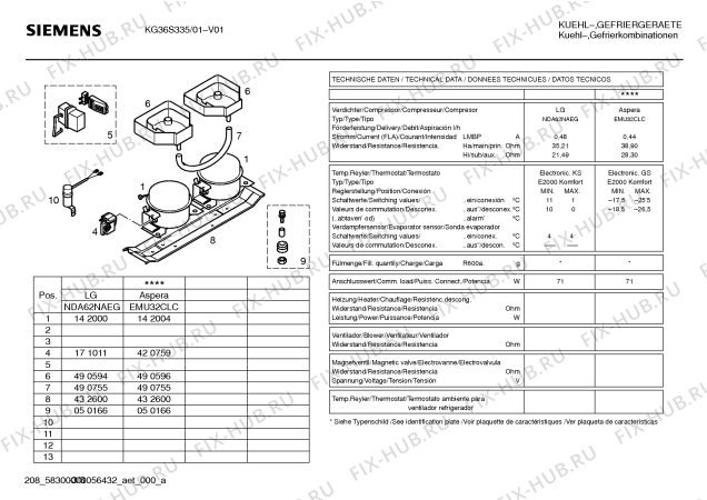 Взрыв-схема холодильника Siemens KG36S335 - Схема узла 03