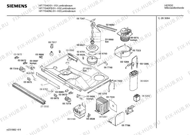 Схема №1 HF77040NL с изображением Панель для микроволновки Siemens 00287179