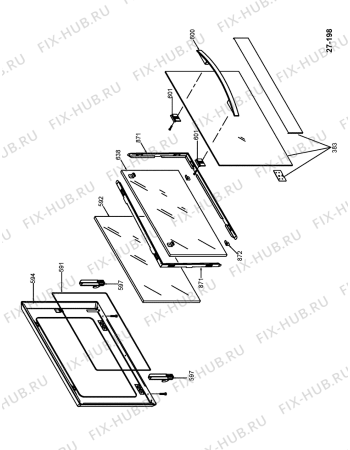 Взрыв-схема плиты (духовки) Indesit AKP803IX (F091077) - Схема узла