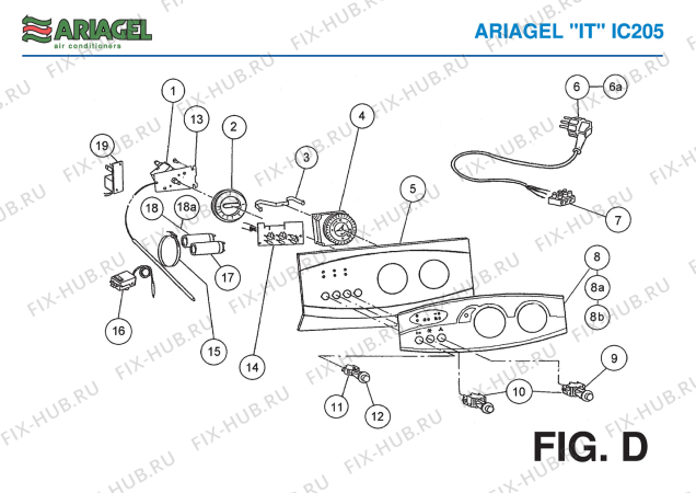 Взрыв-схема кондиционера Ariagel IC 205 - Схема узла 4