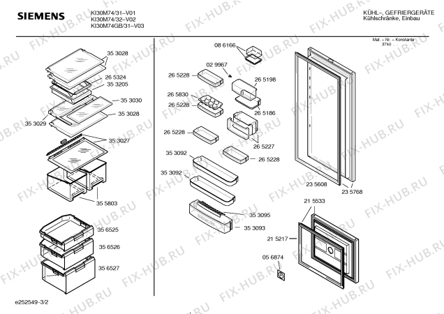 Взрыв-схема холодильника Siemens KI30M74GB - Схема узла 02