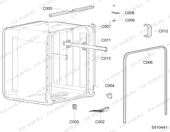 Схема №4 GS 4040/1 BL с изображением Зажим для посудомойки Whirlpool 481240118659