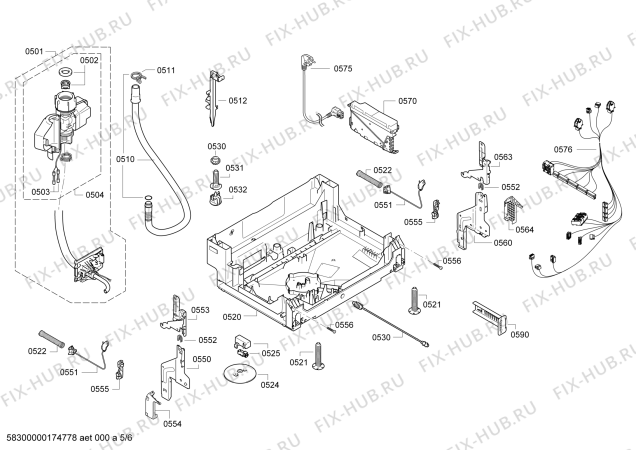 Взрыв-схема посудомоечной машины Neff S51T65Y6RU - Схема узла 05