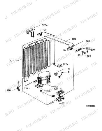 Взрыв-схема холодильника Zanussi Z612TFM - Схема узла Freezer cooling system