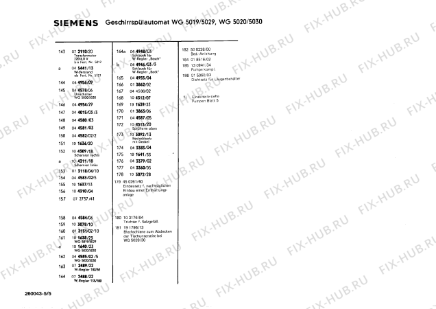 Схема №1 WG4011 LADY M с изображением Шланг для посудомойки Siemens 00104269