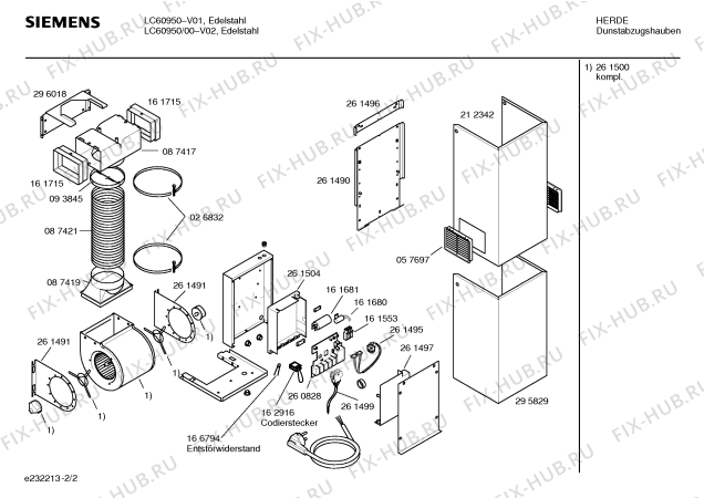 Схема №1 LC60650 с изображением Инструкция по эксплуатации для вытяжки Siemens 00518962