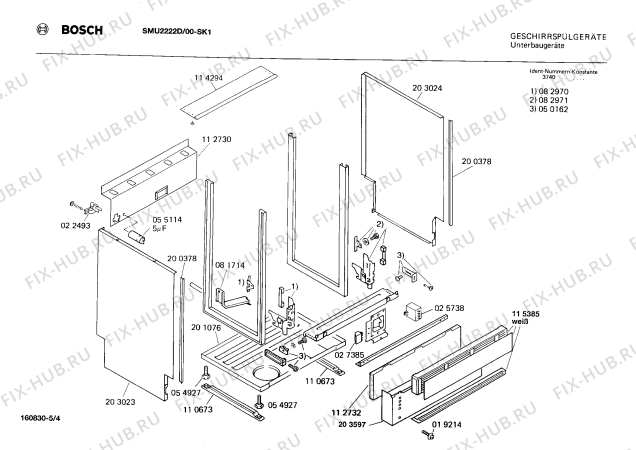 Взрыв-схема посудомоечной машины Bosch SMU2222D - Схема узла 04