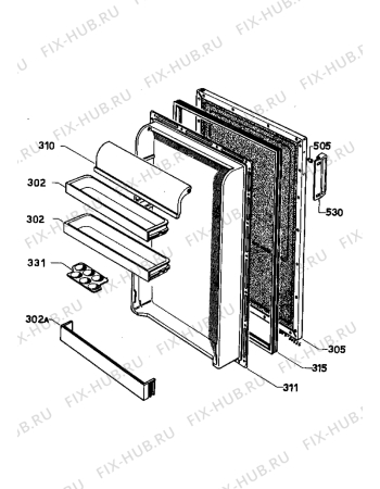 Взрыв-схема холодильника Zanussi Z6165T - Схема узла Door 003