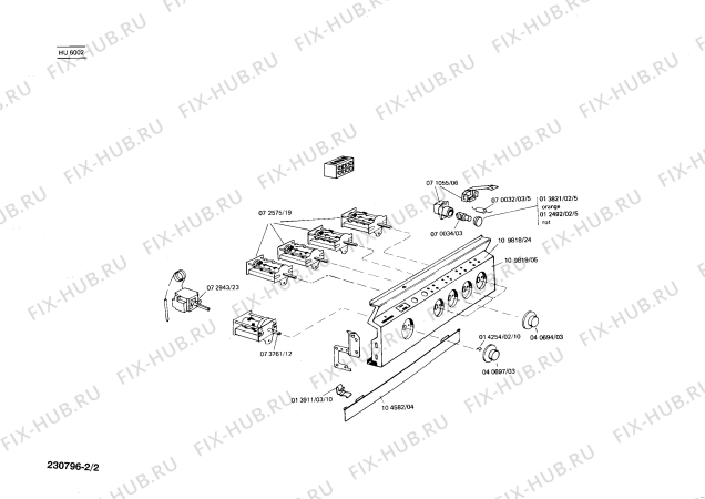 Взрыв-схема плиты (духовки) Siemens HU6002 - Схема узла 02