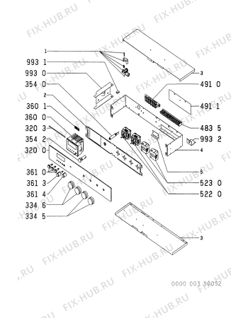 Схема №1 SLE 3480 BR с изображением Переключатель для плиты (духовки) Whirlpool 481941128904
