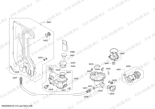 Взрыв-схема посудомоечной машины Bosch SMU50E62SK SilencePlus - tp3 - Схема узла 04