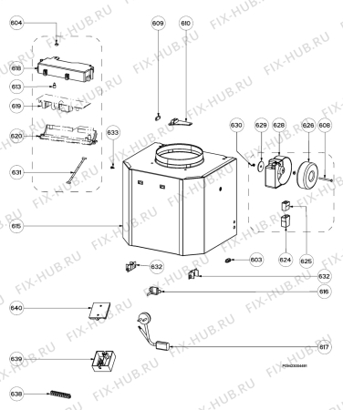 Взрыв-схема вытяжки Electrolux EFCR950U - Схема узла Section 4