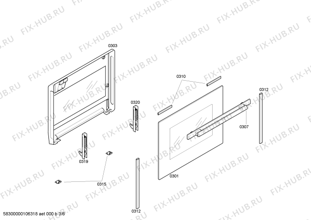 Схема №2 CH11850 с изображением Внешняя дверь для плиты (духовки) Bosch 00441955