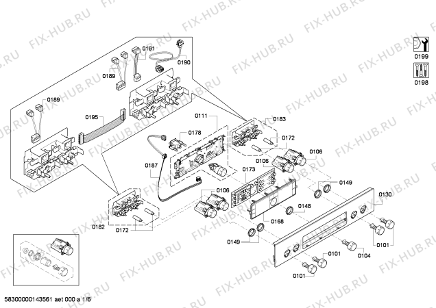 Схема №2 HEB78D750 с изображением Панель управления для плиты (духовки) Bosch 00706537
