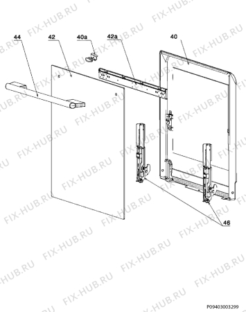 Взрыв-схема плиты (духовки) Electrolux EKC510101X - Схема узла Door