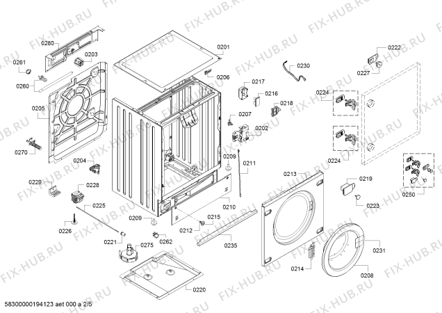 Взрыв-схема стиральной машины Siemens WK14D541HK, IQ500 - Схема узла 02