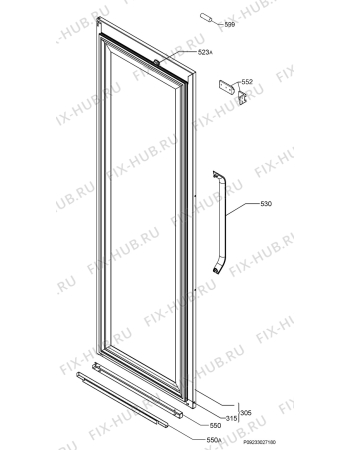 Взрыв-схема холодильника Rex Electrolux WI3300DXVS - Схема узла Door 003