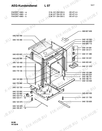 Взрыв-схема посудомоечной машины Aeg FAV4065I-B - Схема узла Housing 001