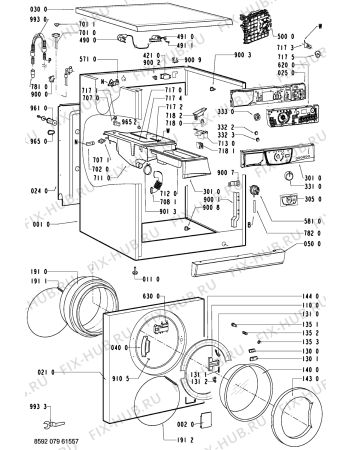 Схема №1 AWO 3760 с изображением Обшивка для стиральной машины Whirlpool 481245215463