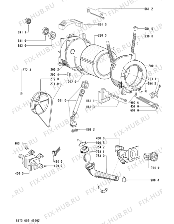 Схема №1 AWM 6091 с изображением Обшивка для стиральной машины Whirlpool 481245214835