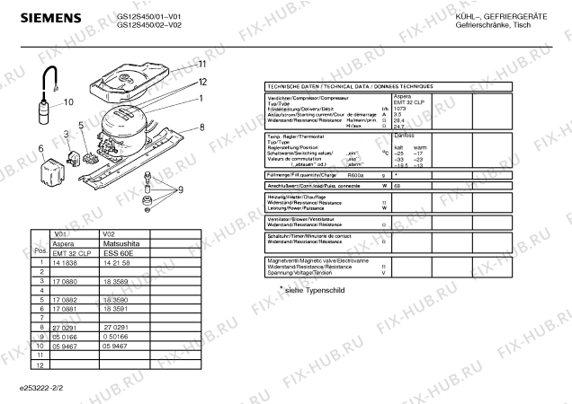 Взрыв-схема холодильника Siemens GS12S450 - Схема узла 02