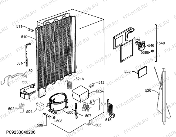 Взрыв-схема холодильника Electrolux SC380CN - Схема узла Cooling system 017