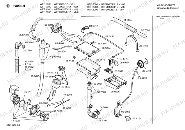 Схема №2 WFF2000EE WFF2000 с изображением Инструкция по эксплуатации для стиралки Bosch 00518057