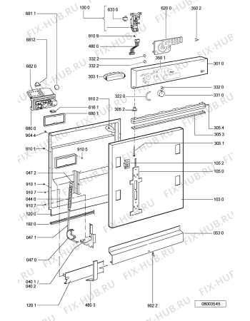 Схема №1 ADG 8967 NBM с изображением Панель для посудомойки Whirlpool 481245372188