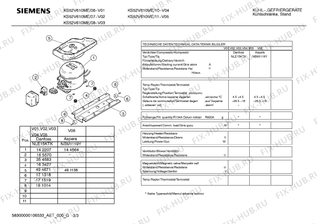 Схема №2 KS52V610ME с изображением Инструкция по эксплуатации для холодильной камеры Siemens 00592629
