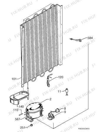 Взрыв-схема холодильника Zanussi ZI2302/TA - Схема узла Cooling system 017
