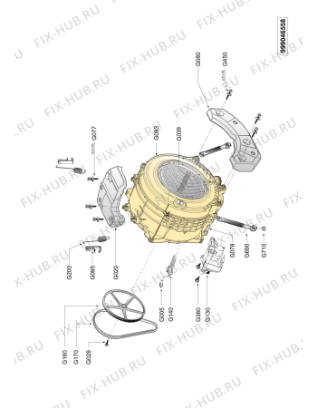 Взрыв-схема стиральной машины Whirlpool AWG 7920 D CE - Схема узла