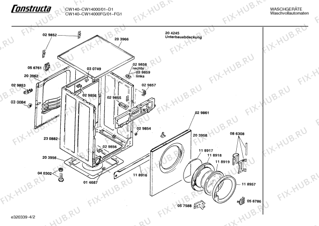 Взрыв-схема стиральной машины Constructa CW14000FG CW140 - Схема узла 02