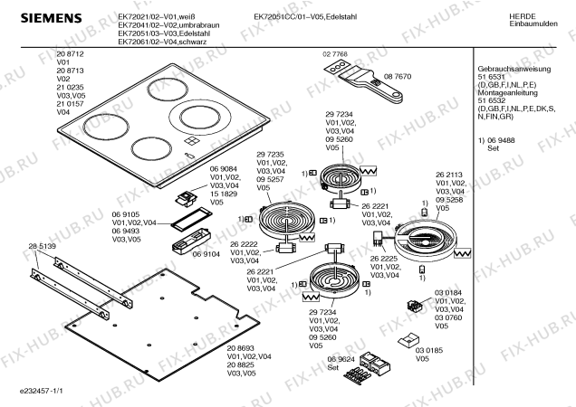 Схема №1 EK72021 с изображением Стеклокерамика для плиты (духовки) Siemens 00208712