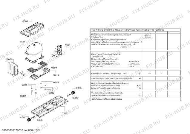 Взрыв-схема холодильника Bosch KGE36BI41 Bosch - Схема узла 03