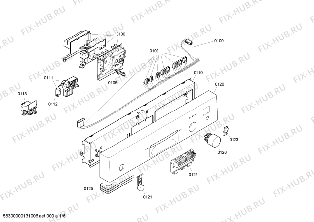 Схема №3 SF2QUE0 с изображением Передняя панель для посудомойки Bosch 00662212