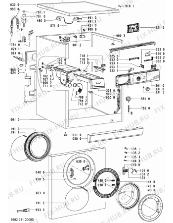 Схема №1 MEMPHIS 1400 с изображением Обшивка для стиральной машины Whirlpool 480111102754