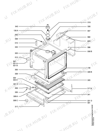 Взрыв-схема плиты (духовки) Aeg E8340-W - Схема узла Section2