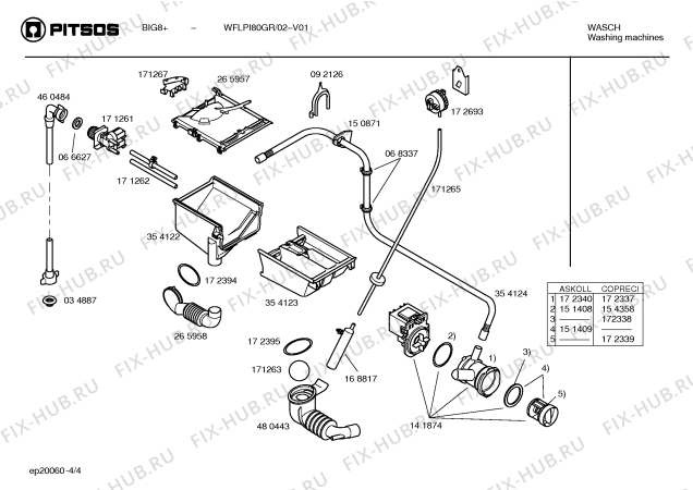 Схема №2 WFLPI80GR big8+ с изображением Таблица программ для стиралки Bosch 00187679